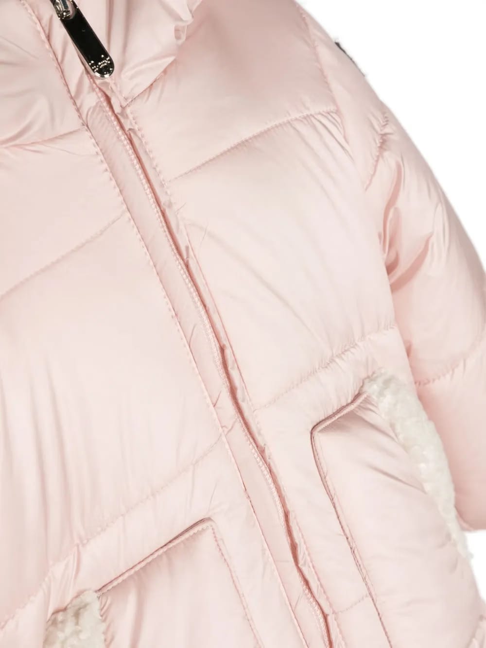 faux-shearling-lining hooded padded jacket