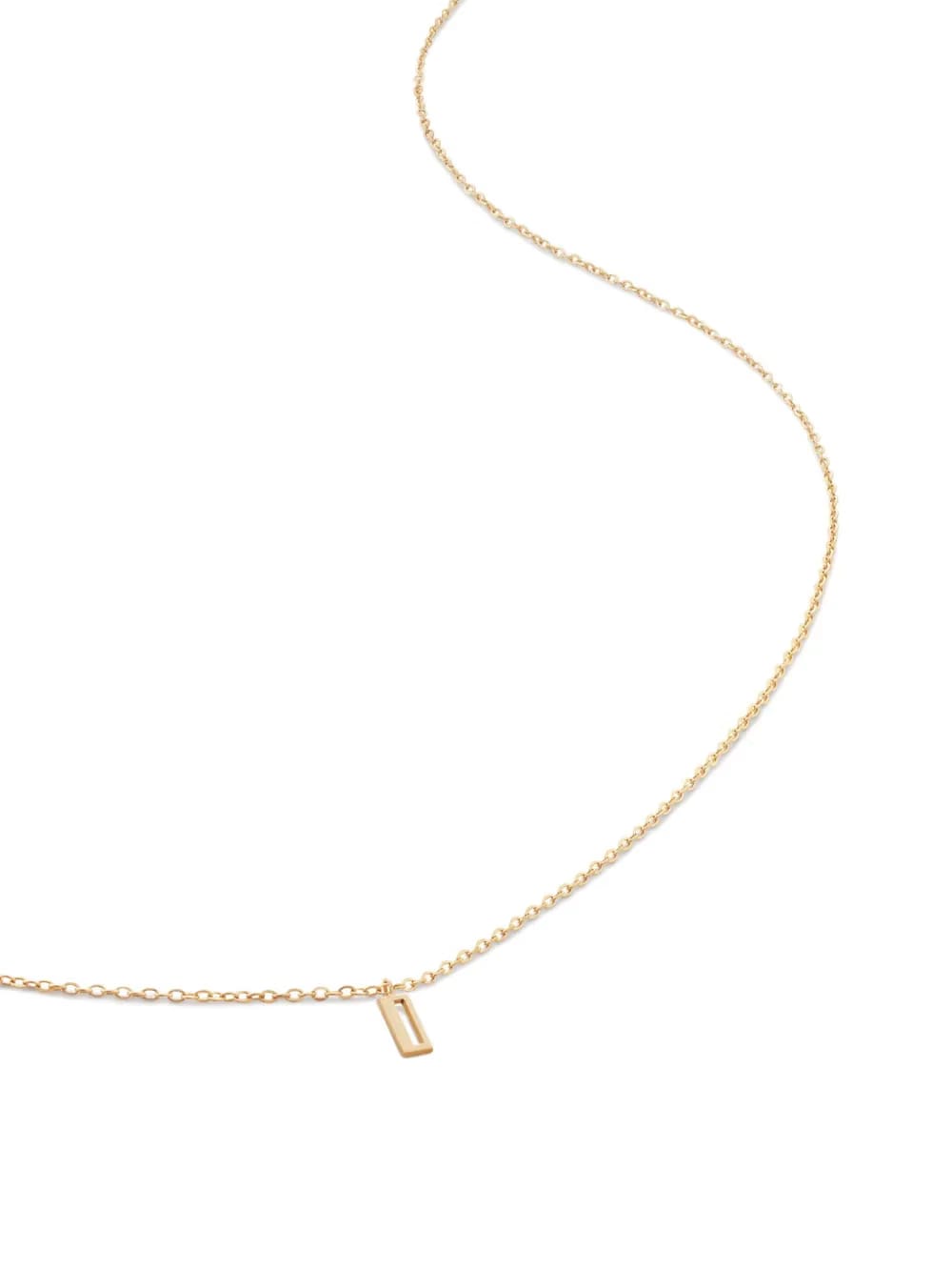 14kt yellow gold small Initial I necklace