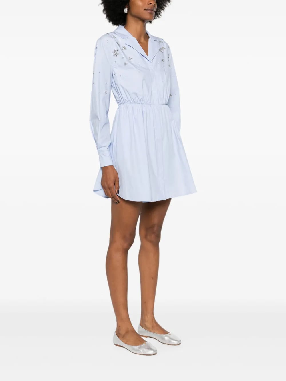 crystal-embellished shirtdress