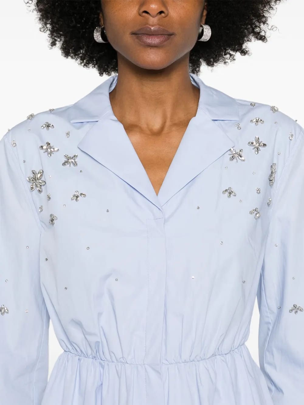 crystal-embellished shirtdress