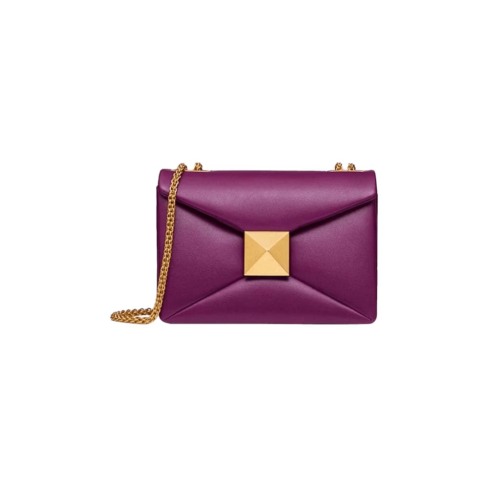 Valentino One Stud Mini Pouch Burgundy