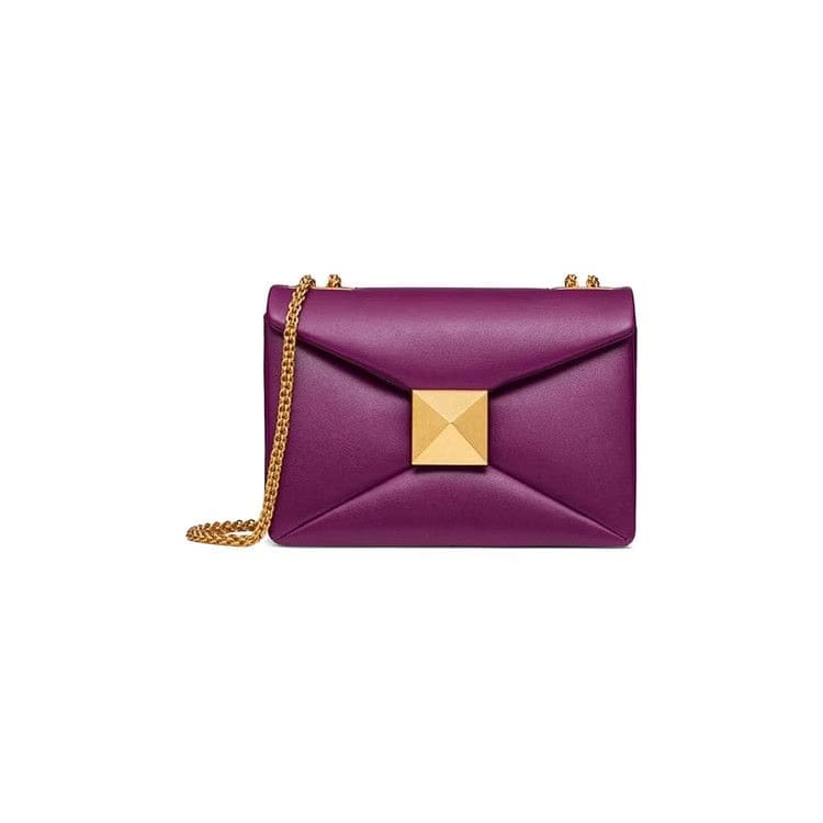Valentino One Stud Mini Pouch Burgundy