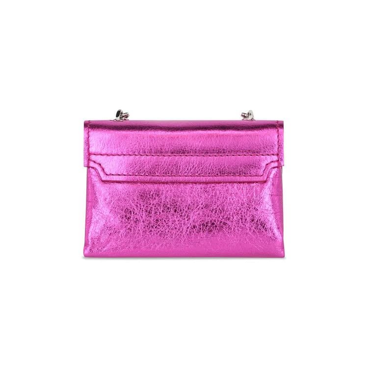Off-White Small Laminate Metallic Shoulder Bag Pink