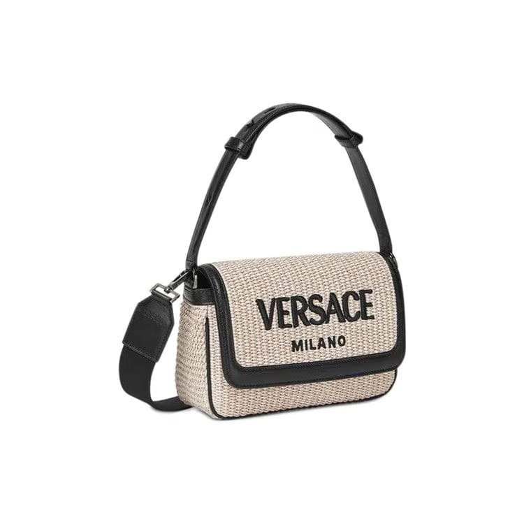 Versace Mini Embroidered Bag Natural/Black/Ruthenium