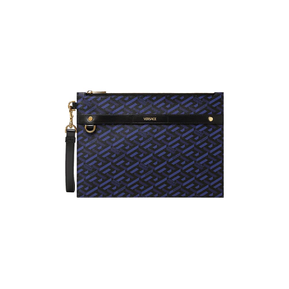 Versace La Greca Signature Pouch Navy/Black