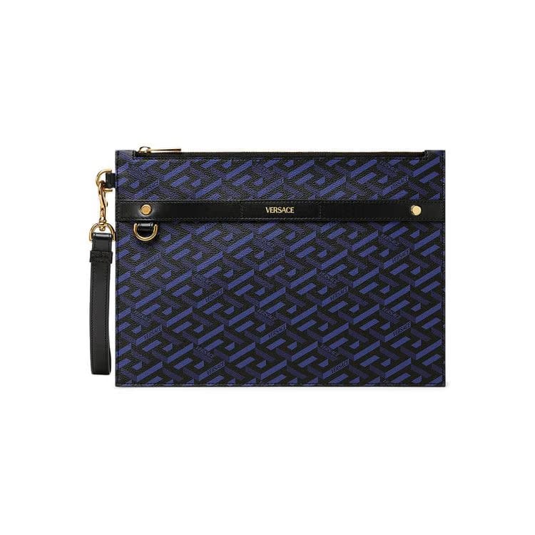 Versace La Greca Signature Pouch Navy/Black