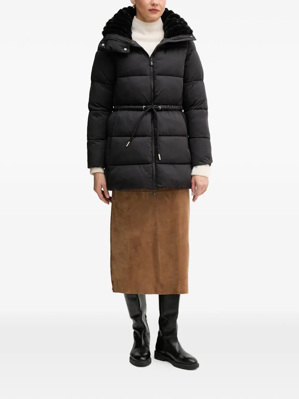 faux-fur hooded puffer jacket