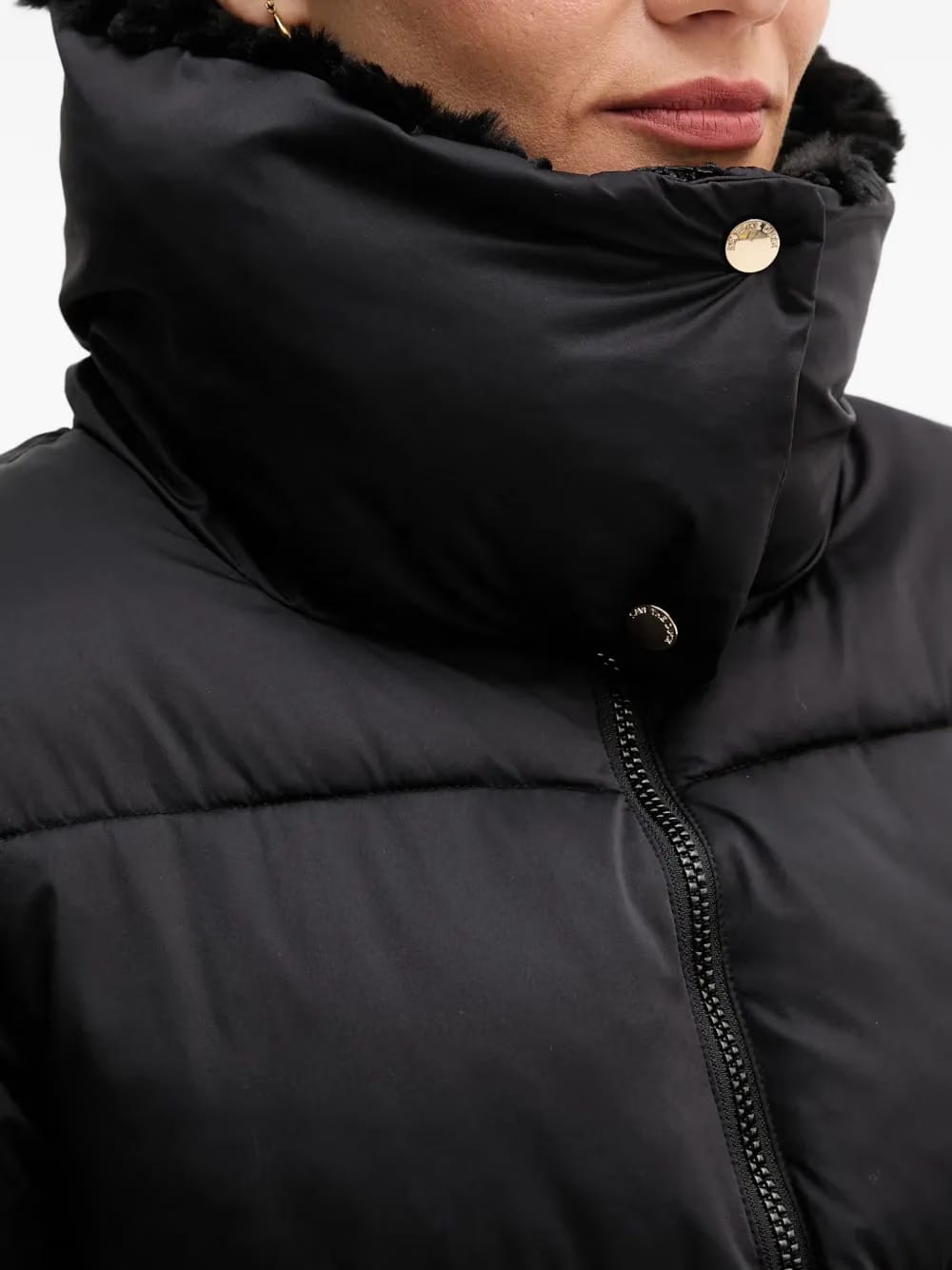 faux-fur hooded puffer jacket