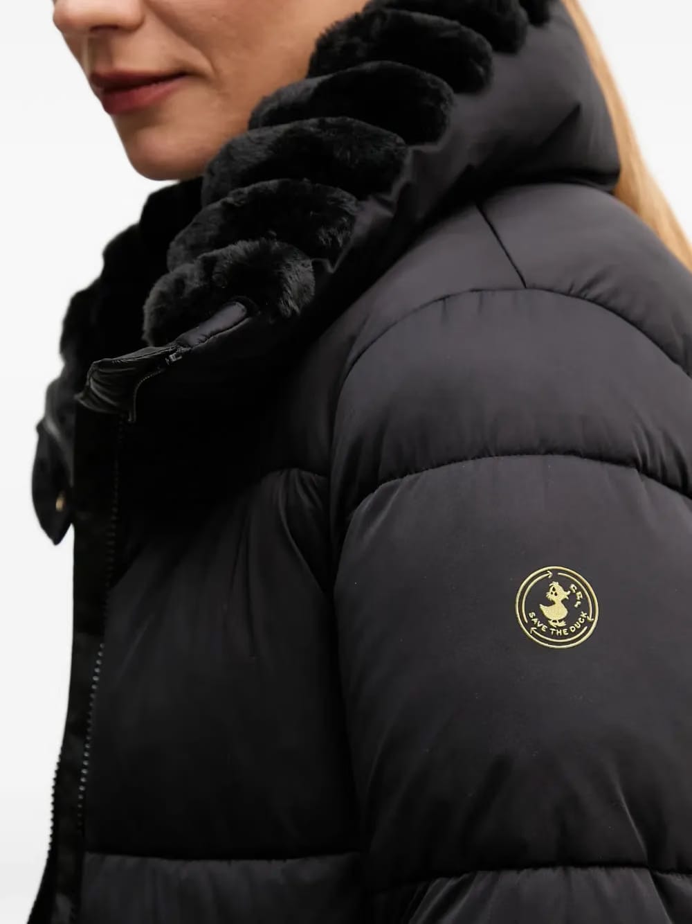 faux-fur hooded puffer jacket