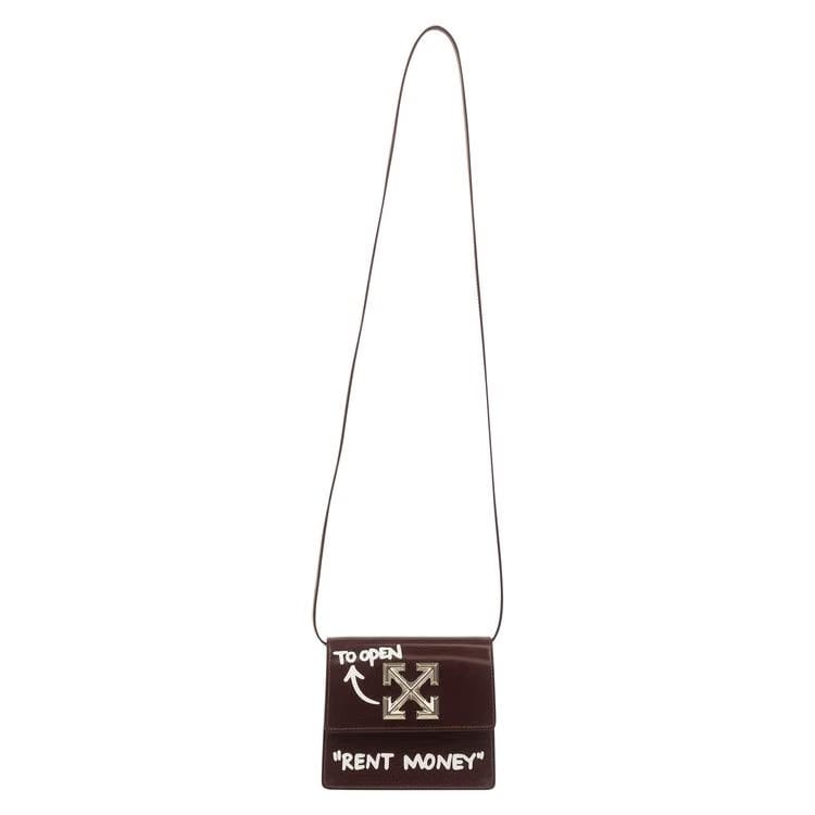 Off-White Quote Jitney 0.7 Bag Burgundy