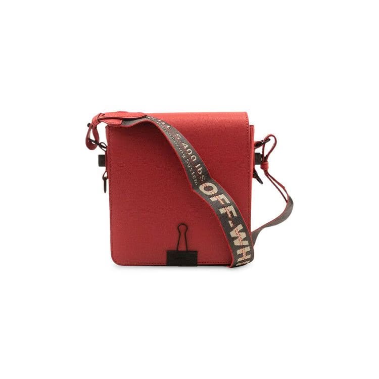 Off-White Leather Binderclip Bag Red