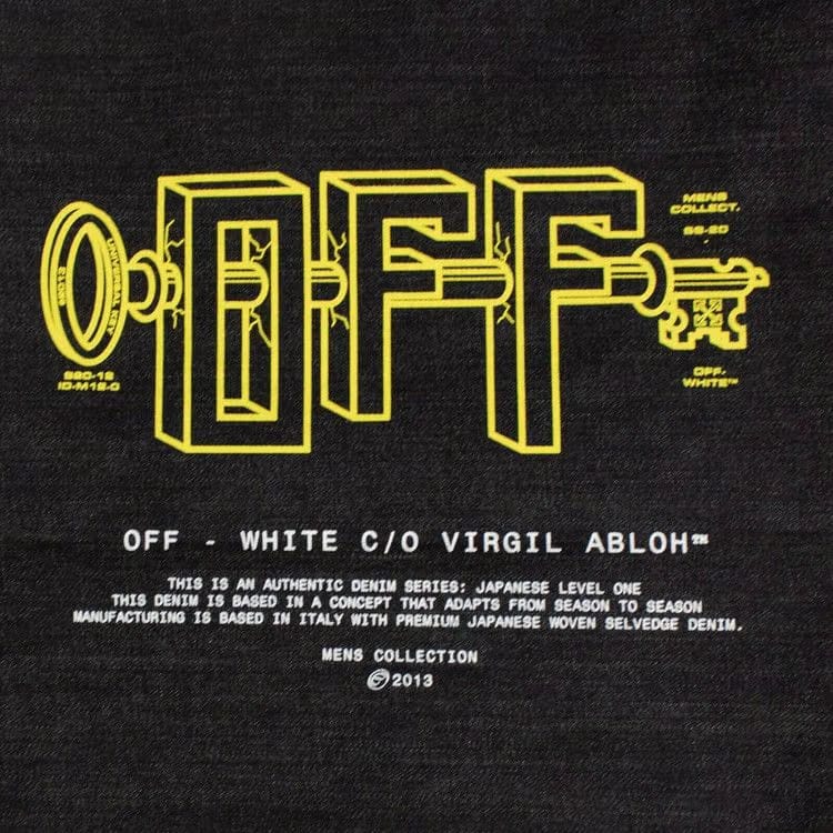 Off-White Denim Universal Key Tote Bag Blue