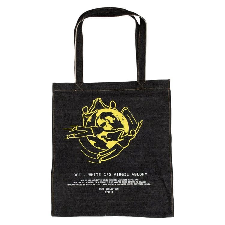 Off-White Denim Universal Key Tote Bag Blue