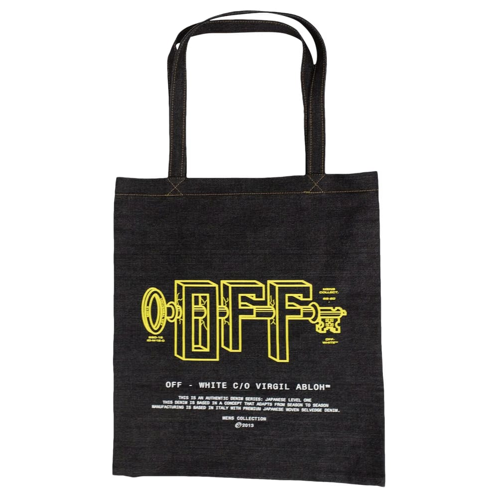 Off-White Denim Universal Key Tote Bag Blue