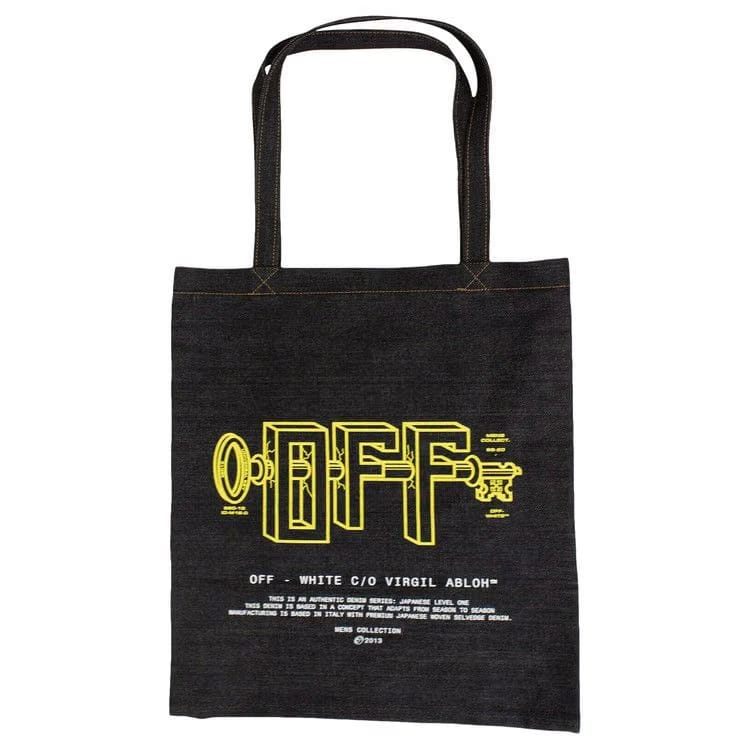 Off-White Denim Universal Key Tote Bag Blue