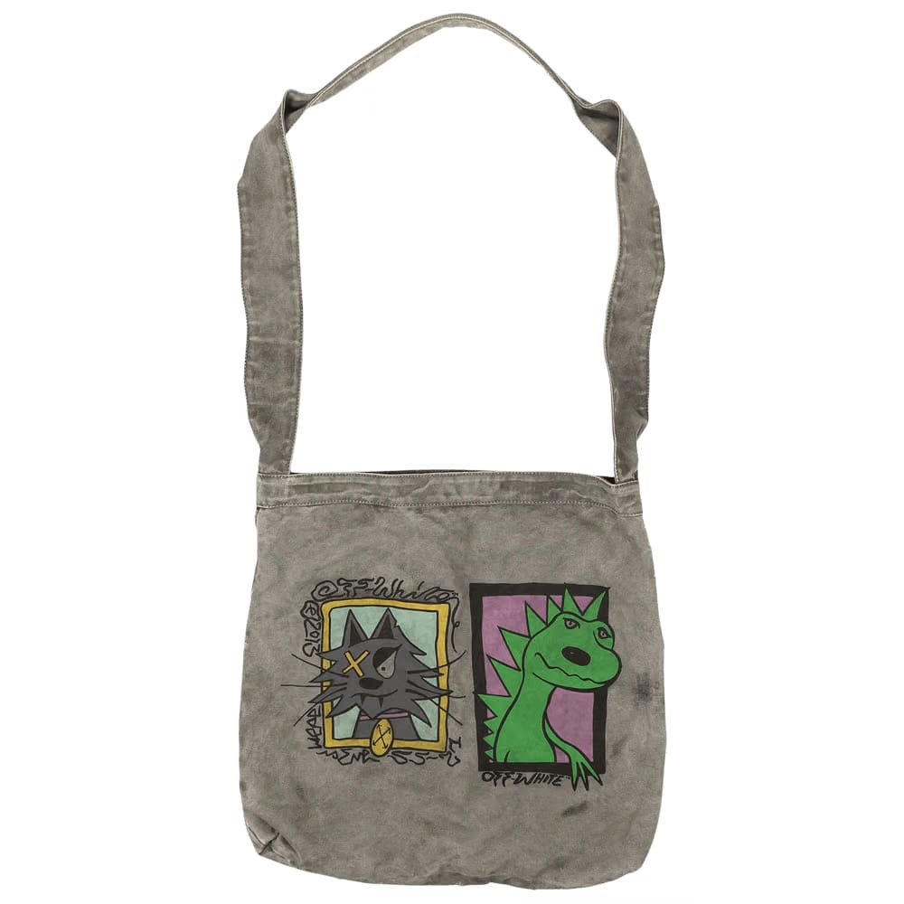 Off-White Dino Cat Canvas Tote Bag Grey