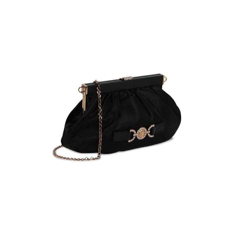 Versace Satin Crystal Medusa '95 Clutch Black
