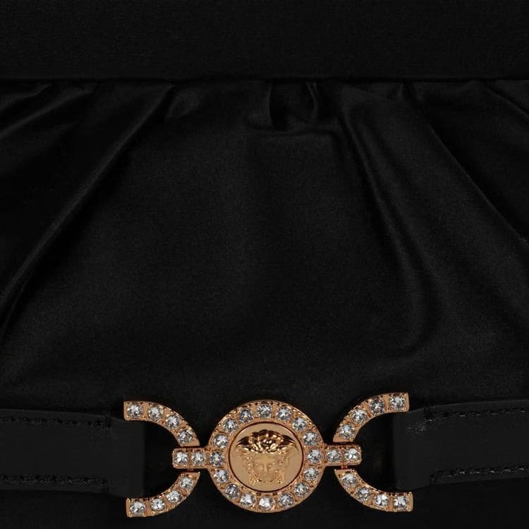 Versace Satin Crystal Medusa '95 Clutch Black