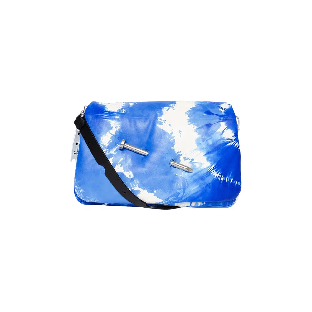 Off-White Nailed Slouchy Clutch Blue/Beige