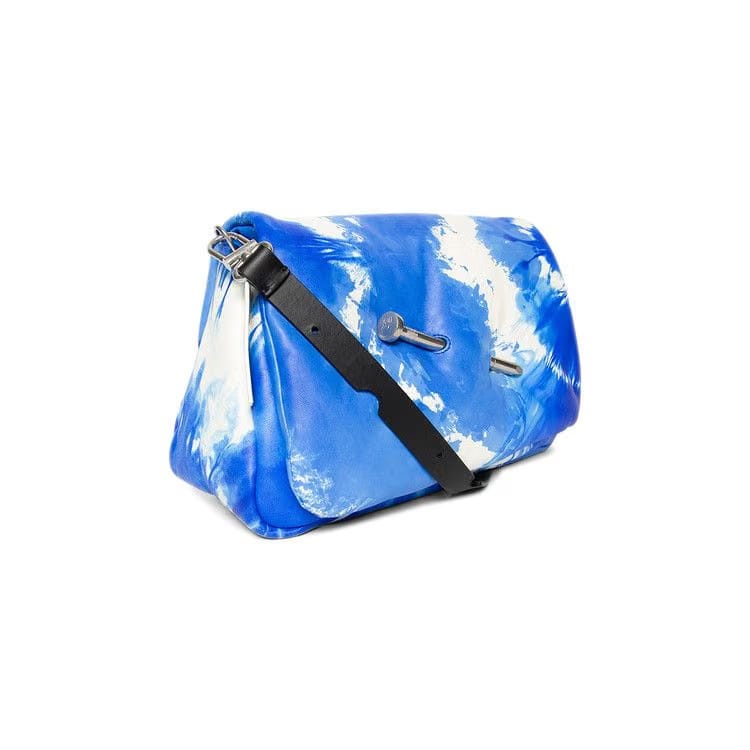 Off-White Nailed Slouchy Clutch Blue/Beige