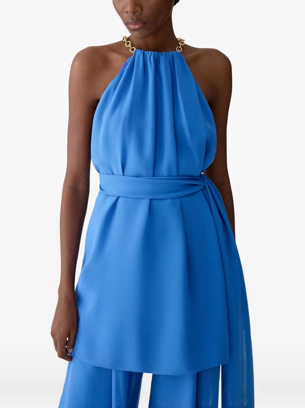high-waist pleated wide-leg pants