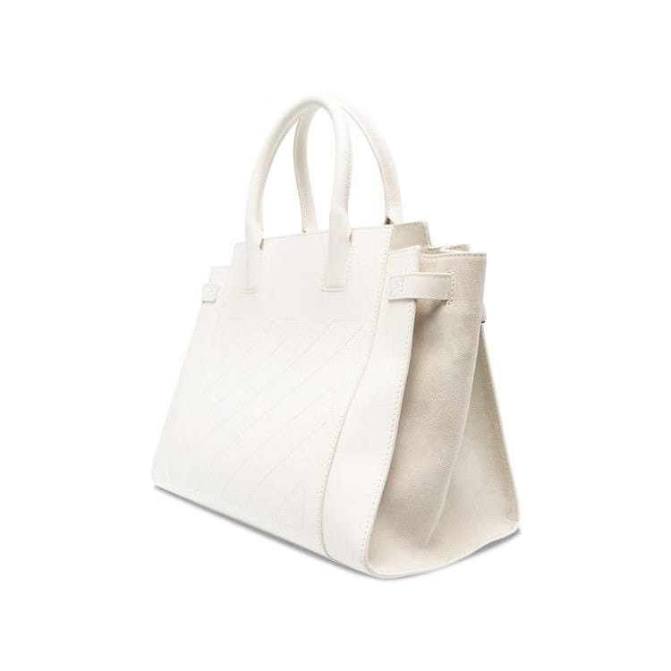 Off-White Large City Leather Tote Bag White