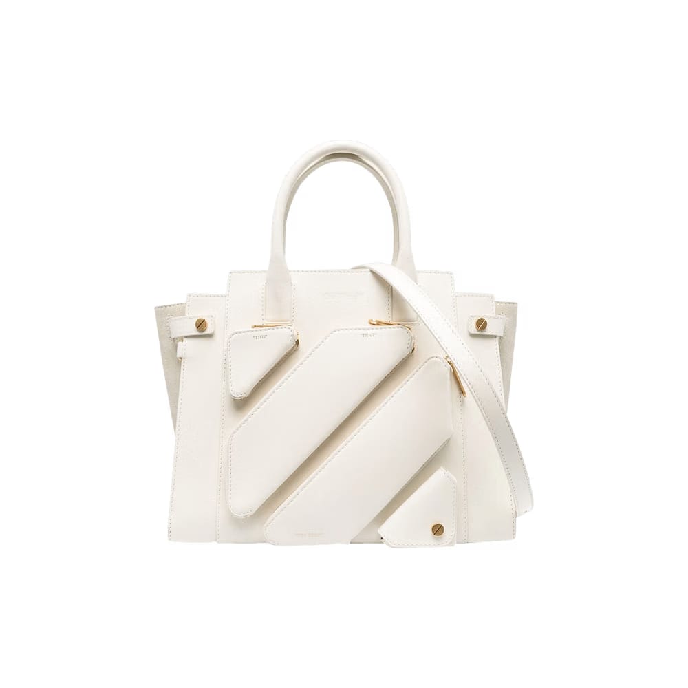 Off-White Large City Leather Tote Bag White