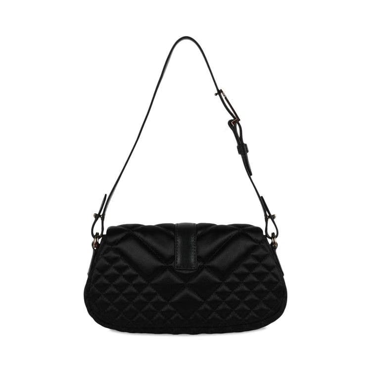 Versace Greca Goddess Quilted Satin Shoulder Bag Black