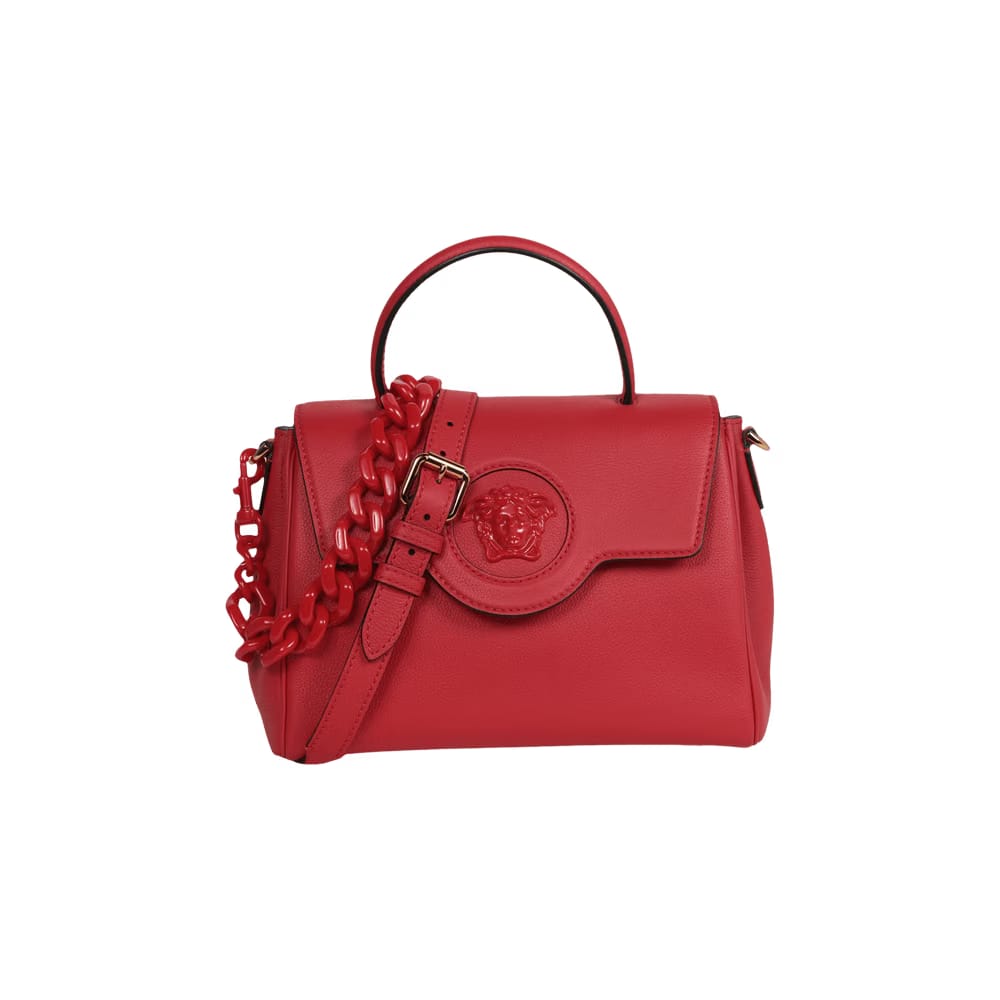 Versace La Medusa Shoulder Bag Bright Red