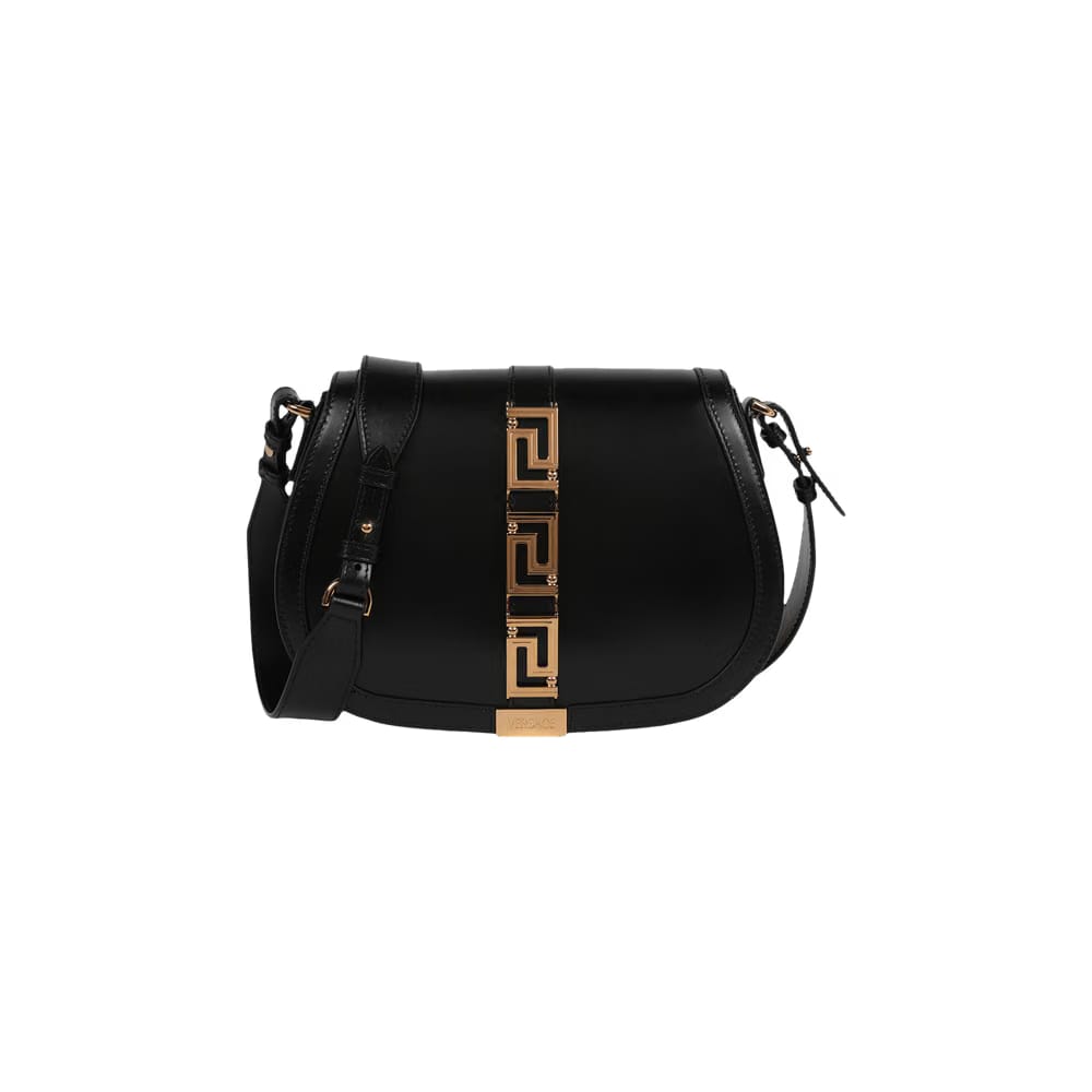 Versace Greca Goddess Large Shoulder Bag Black Gold