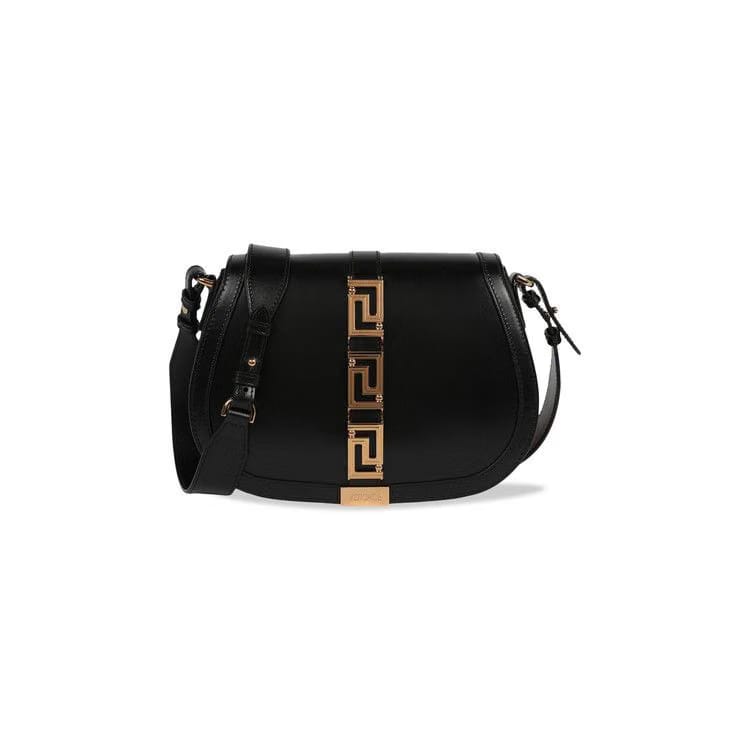 Versace Greca Goddess Large Shoulder Bag Black Gold