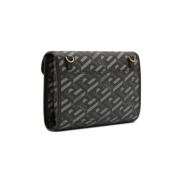 Versace Grecca Pouch Black/Gray/Versace Gold