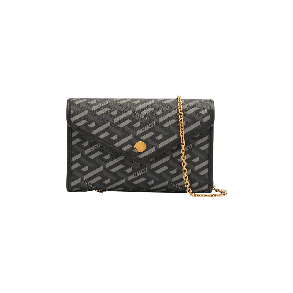 Versace Grecca Pouch Black/Gray/Versace Gold