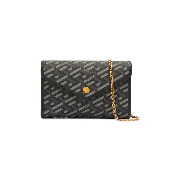Versace Grecca Pouch Black/Gray/Versace Gold