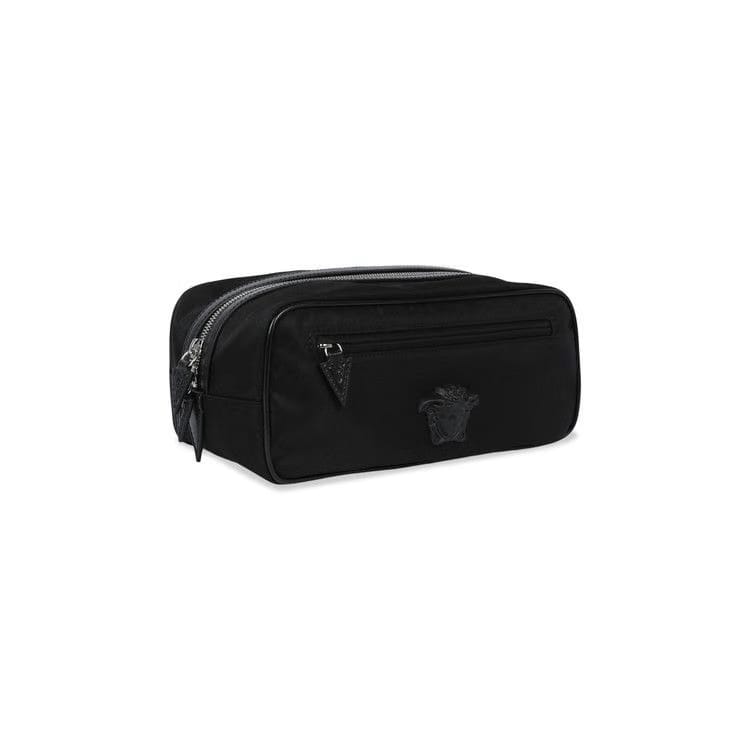 Versace Medusa Plaque Nylon Pouch Black