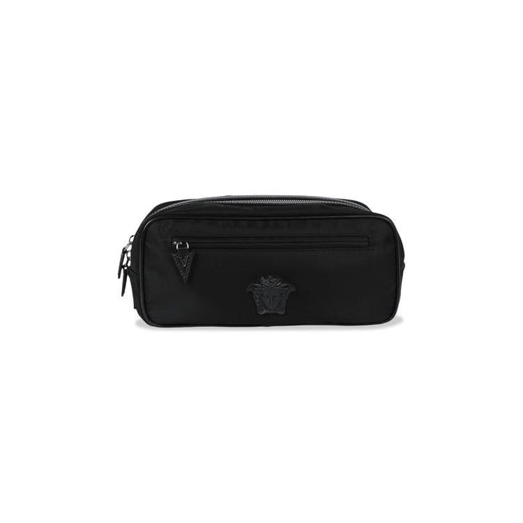 Versace Medusa Plaque Nylon Pouch Black