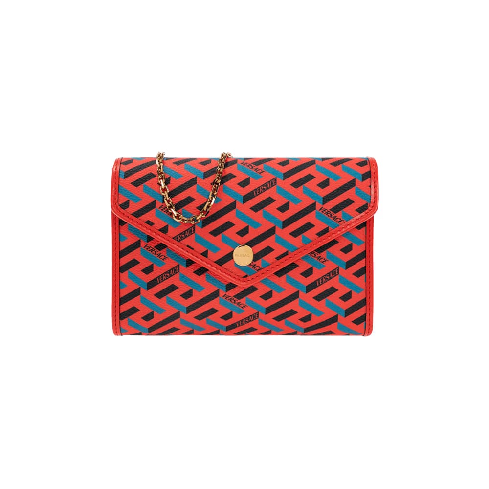 Versace Grecca Pouch Orange Peel/Regal Blue/ Versace Gold