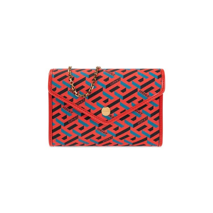Versace Grecca Pouch Orange Peel/Regal Blue/ Versace Gold
