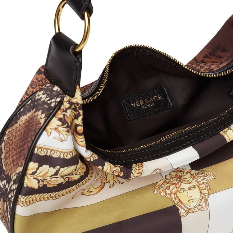 Versace Mixed Print Hobo Bag Black/Multicolor/Versace
