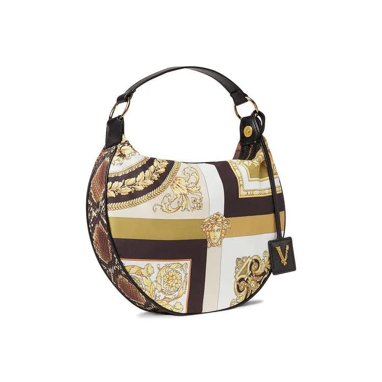 Versace Mixed Print Hobo Bag Black/Multicolor/Versace
