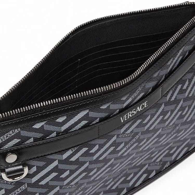 Versace La Greca Signature Pouch Black/Grey