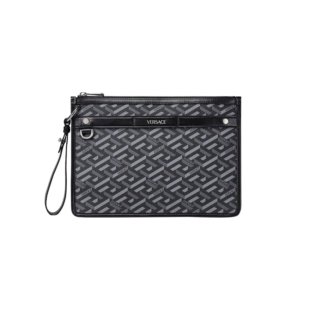 Versace La Greca Signature Pouch Black/Grey