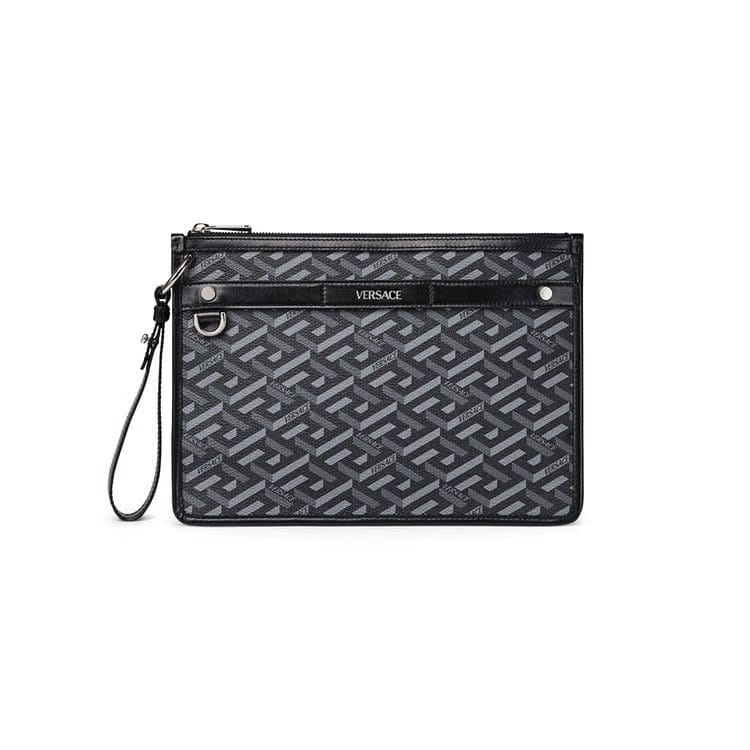 Versace La Greca Signature Pouch Black/Grey