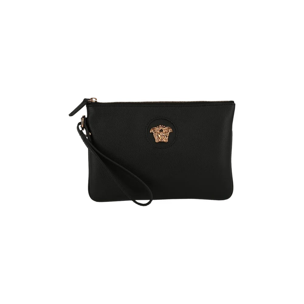 Versace La Medusa Leather Pouch Black