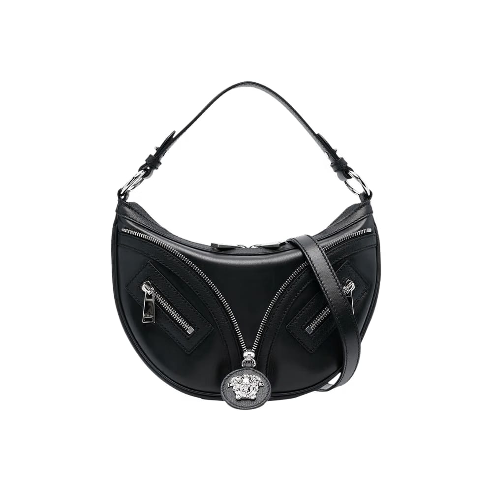 Versace Small Repeat Shoulder Bag Black Palladium