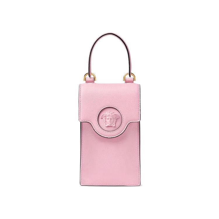 Versace La Medusa Phone Holder Mini Bag Baby Pink/Versace Gold