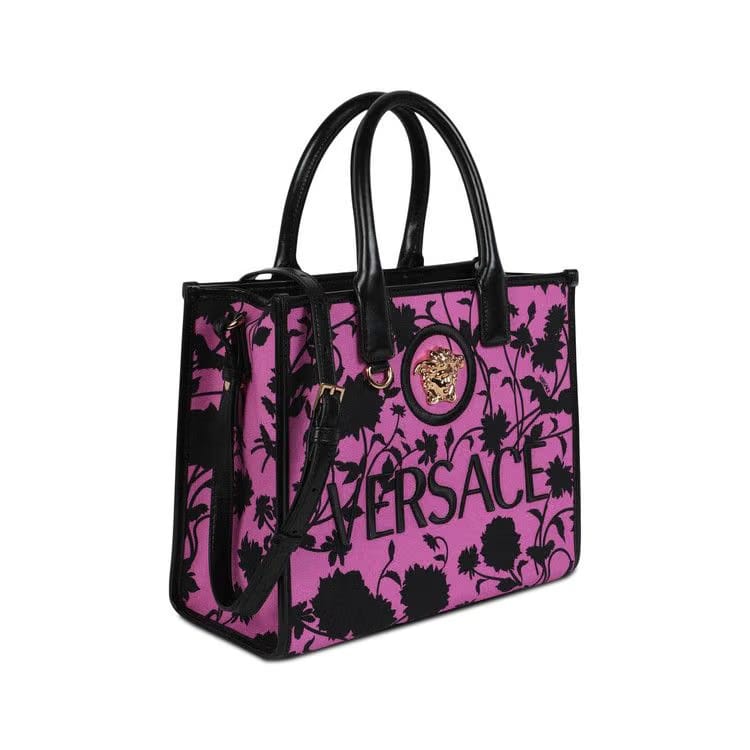 Versace Printed Fabric Tote Bag Black