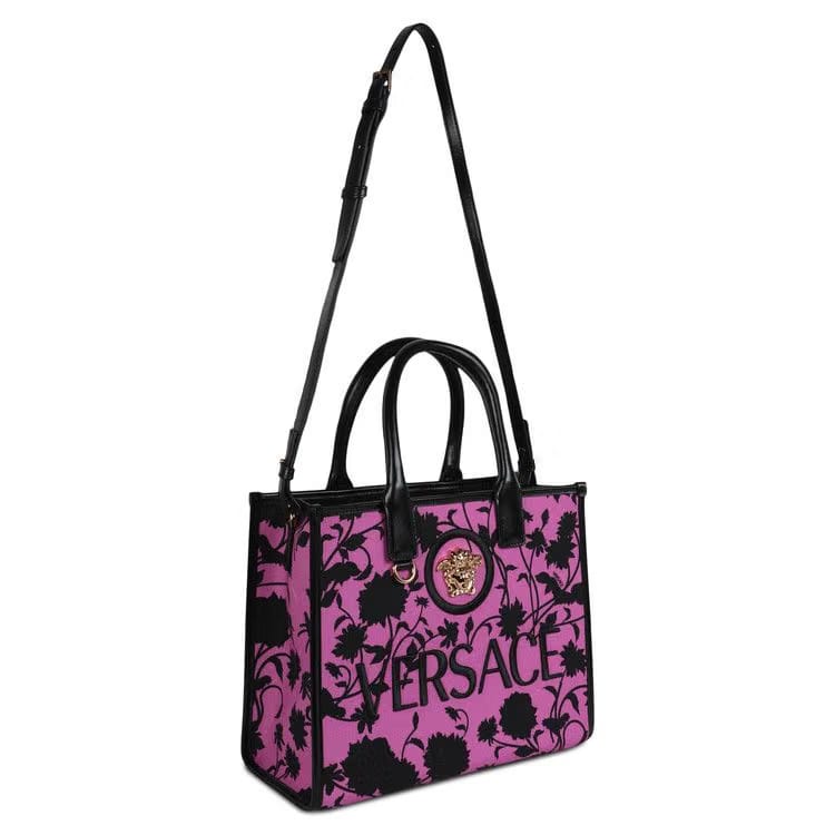 Versace Printed Fabric Tote Bag Black