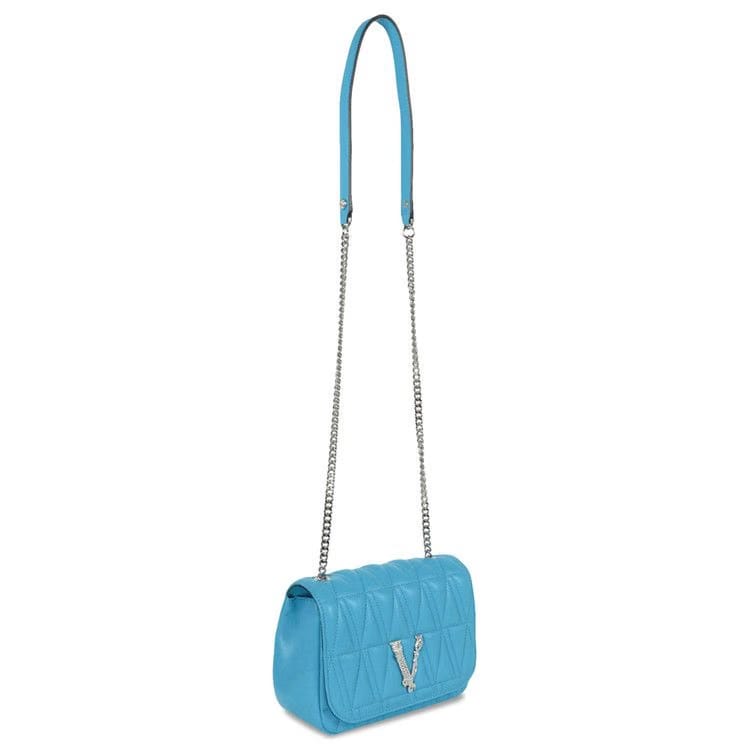 Versace Virtus Quilted Evening Bag Blue