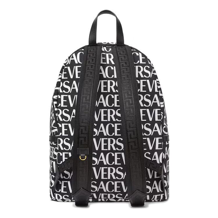 Versace Logo Backpack Black/White/Versace Gold